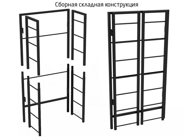 Продажа 4-х ярусных, офисных складных стеллажей Лофт - трапеция фото 3